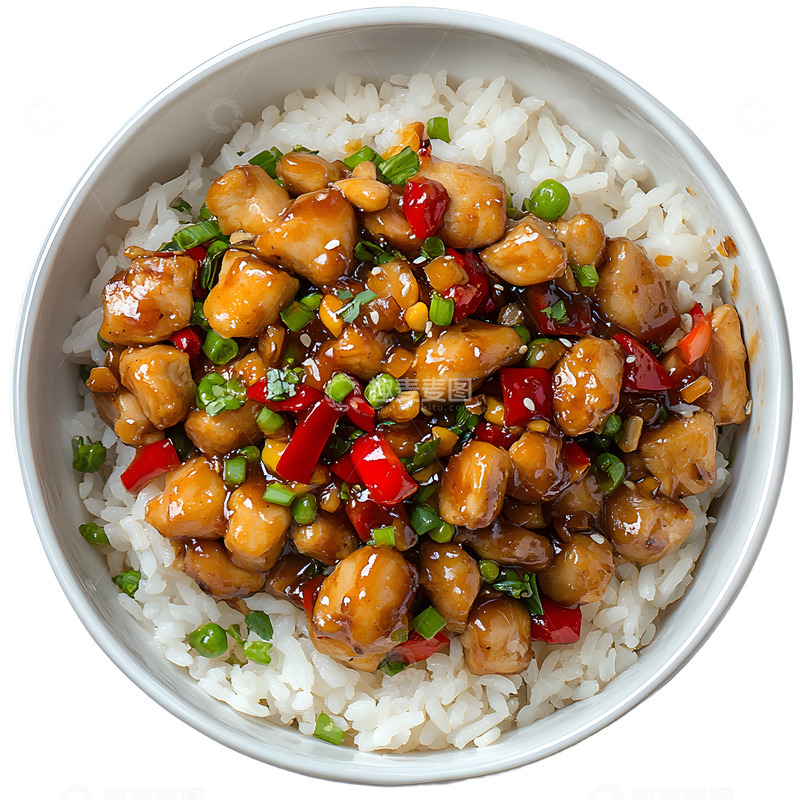 高清大图下载【趣麦麦图】麻辣鸡丁盖饭