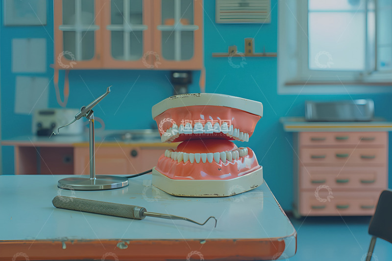 高清大图下载【趣麦麦图】放在桌面的假牙