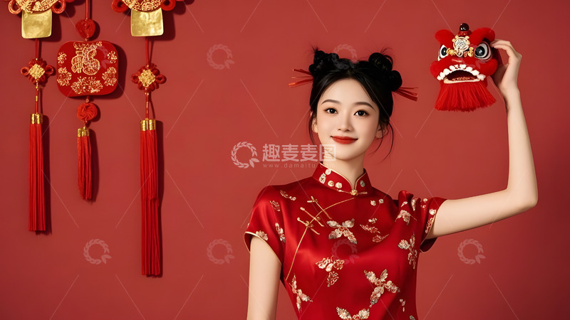 高清大图下载【趣麦麦图】迎接新年的春节人物
