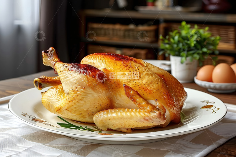 高清大图下载【趣麦麦图】美味的一只烤鸡摄影