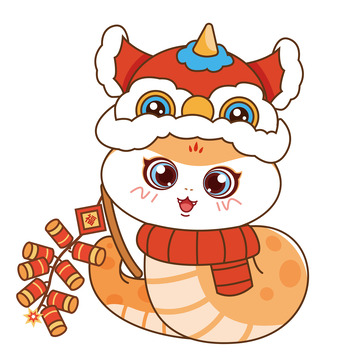 春节蛇宝宝爆竹过年