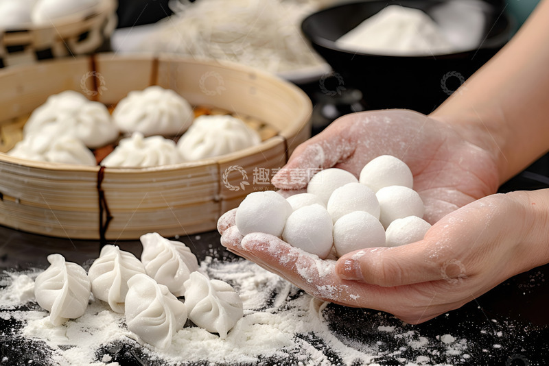 高清大图下载【趣麦麦图】包饺子汤圆场景摄影