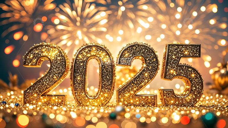高清大图下载【趣麦麦图】2025烟花庆祝新年祝福