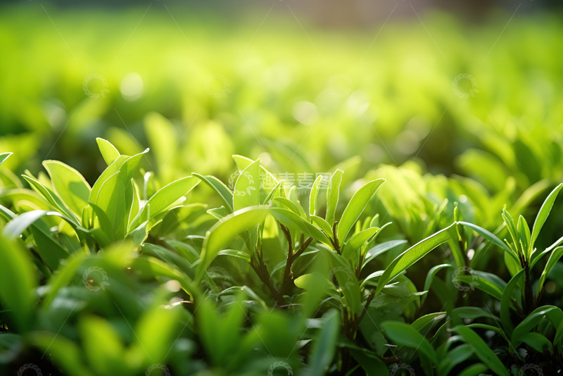 高清大图下载【趣麦麦图】生机勃勃的茶田