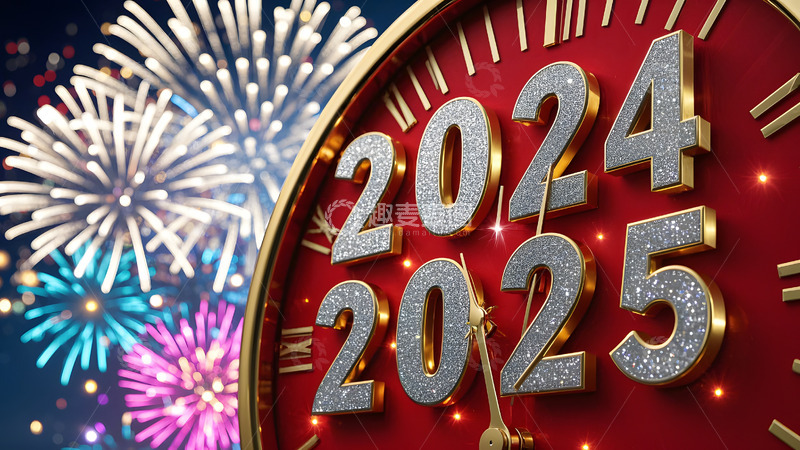 高清大图下载【趣麦麦图】辞旧迎新倒计时烟花绽放