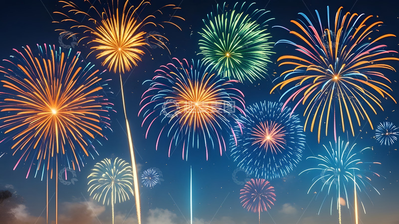 高清大图下载【趣麦麦图】新年烟花绽放