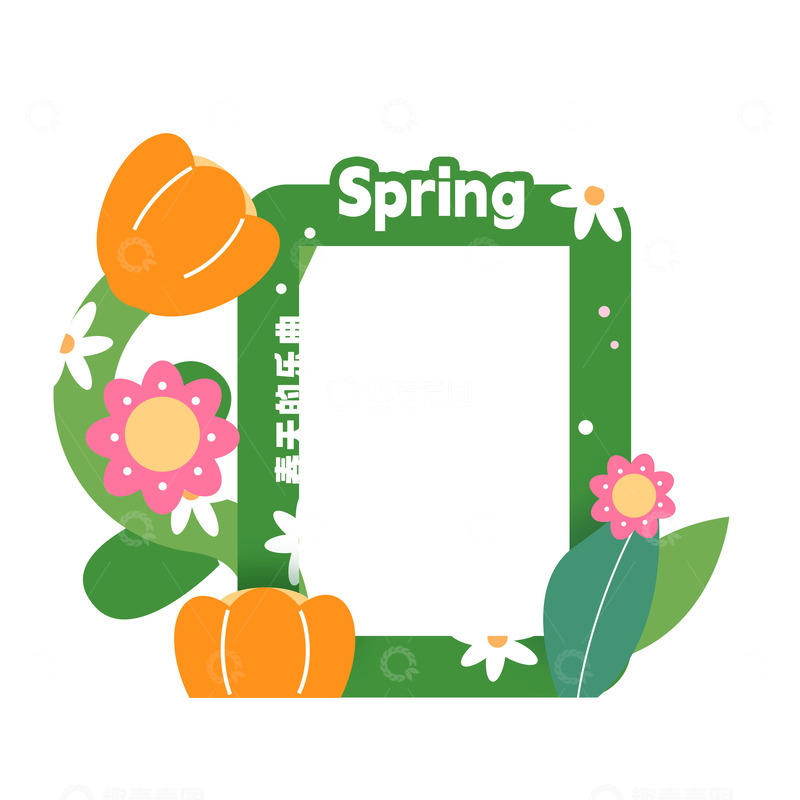 源文件下载【趣麦麦图】春暖花开春季美陈边框图片