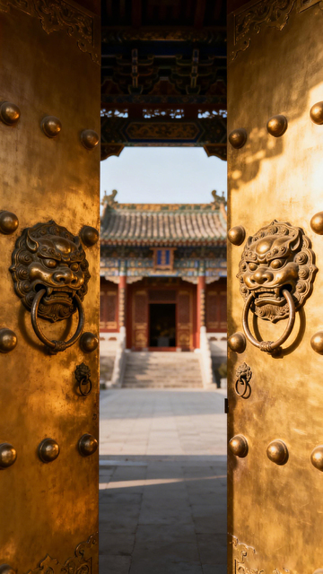 金色门环古建筑风光