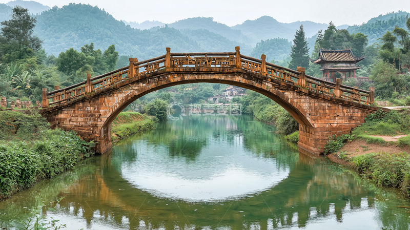 高清大图下载【趣麦麦图】石桥河流小桥