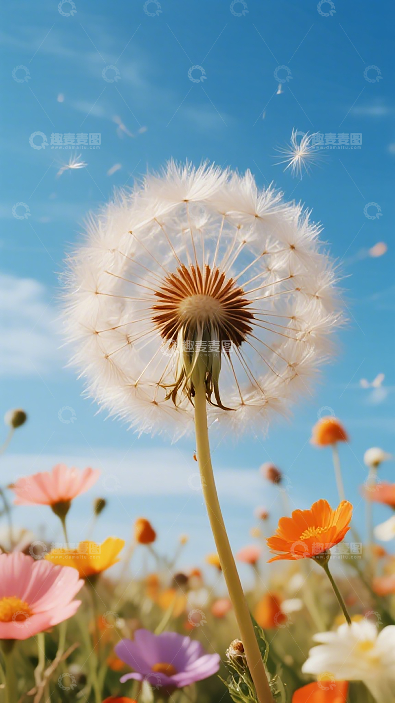 高清大图下载【趣麦麦图】蒲公英花海自然风光壁纸