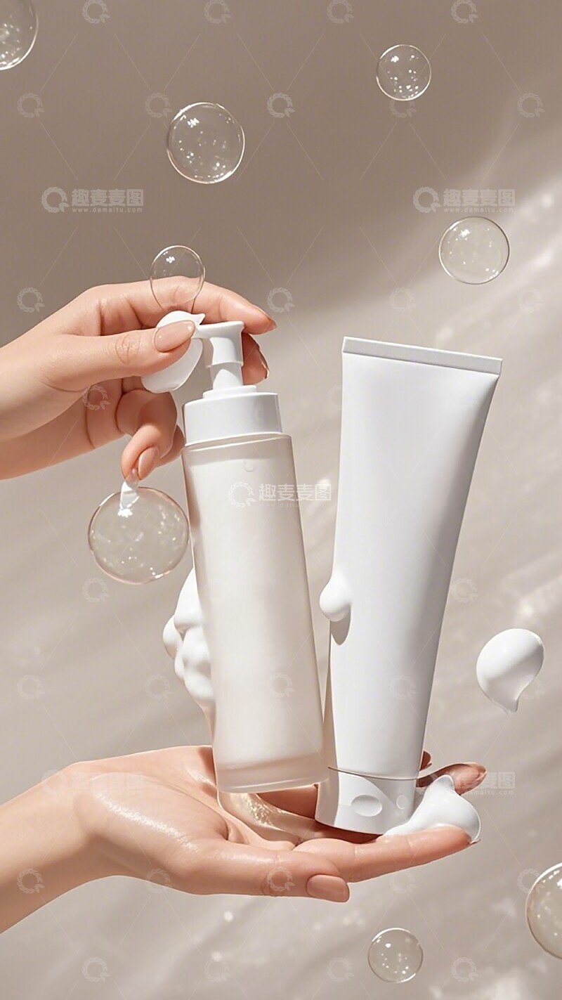 高清大图下载【趣麦麦图】清新护肤产品展示图