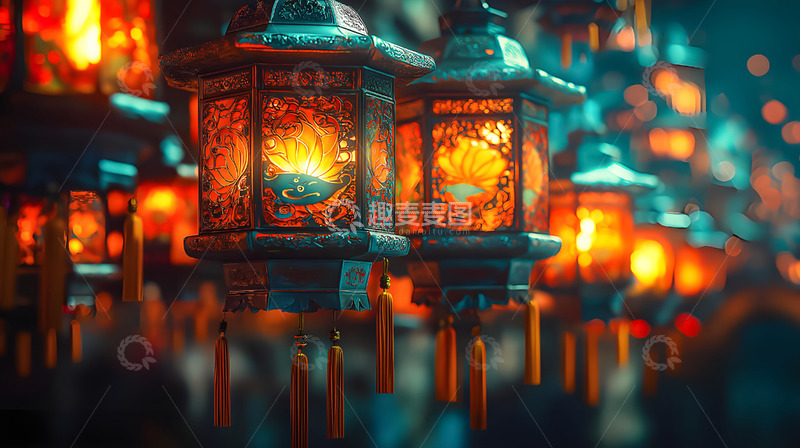 高清大图下载【趣麦麦图】春节灯笼装饰喜庆