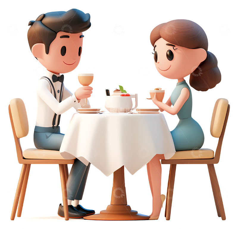 高清大图下载【趣麦麦图】情侣晚餐素材