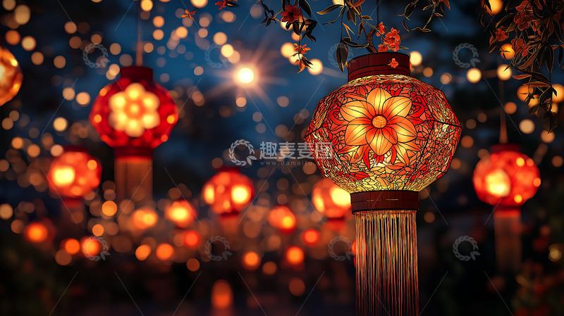高清大图下载【趣麦麦图】灯笼装饰喜庆春节