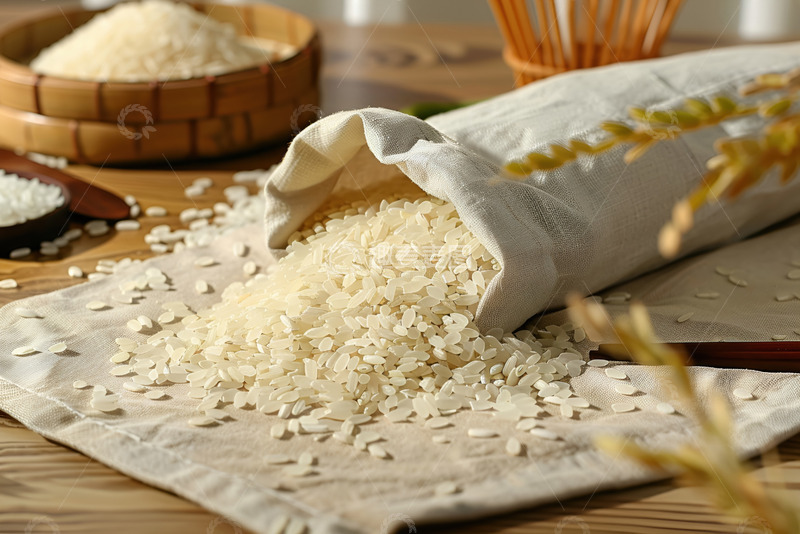 高清大图下载【趣麦麦图】撒出来的一袋大米