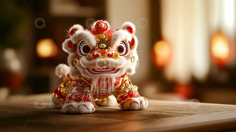 高清大图下载【趣麦麦图】新春舞狮春节玩偶