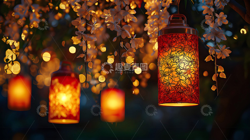 高清大图下载【趣麦麦图】节日灯笼装饰