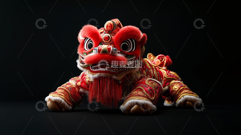 高清大图下载【趣麦麦图】玩偶新春春节舞狮