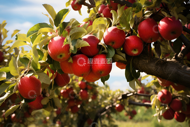 高清大图下载【趣麦麦图】红色的苹果树