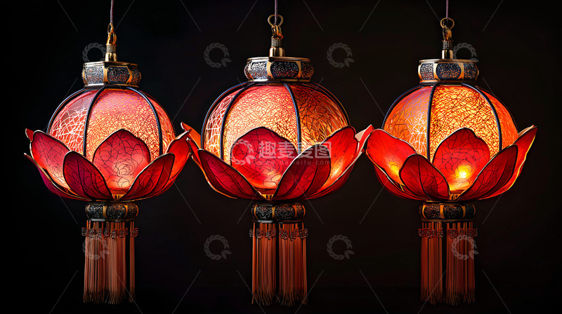 高清大图下载【趣麦麦图】花灯新春灯笼