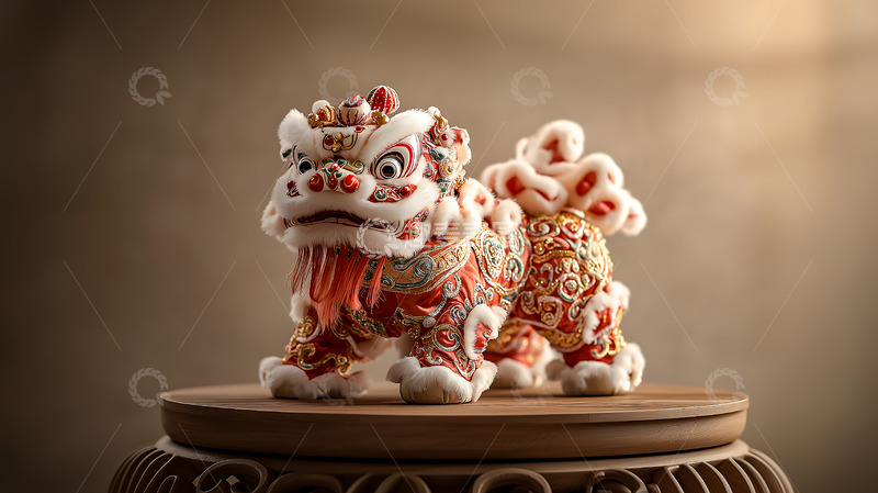 高清大图下载【趣麦麦图】舞狮醒狮玩偶 春节