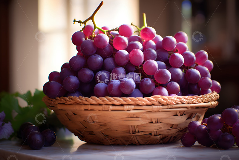 高清大图下载【趣麦麦图】一篮子甜葡萄