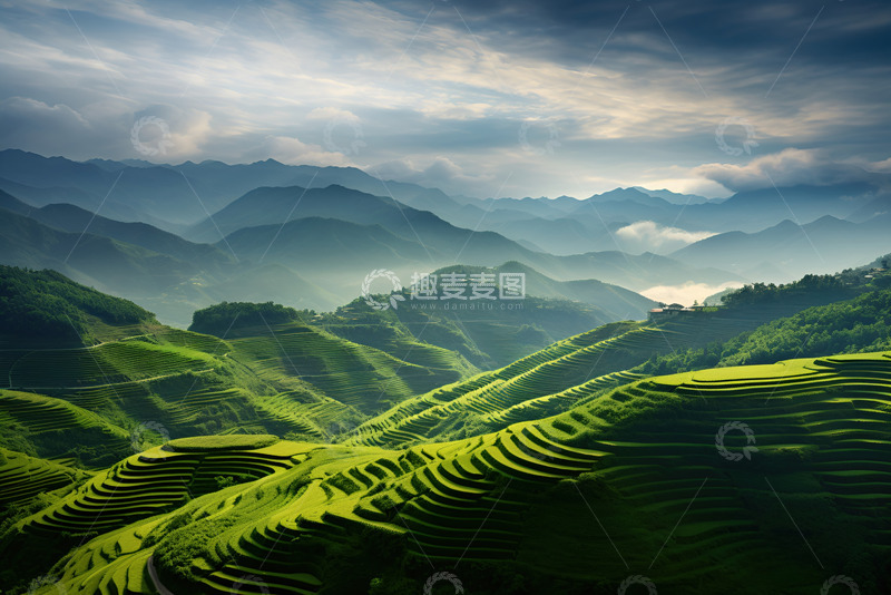 高清大图下载【趣麦麦图】广阔无垠的梯田风景