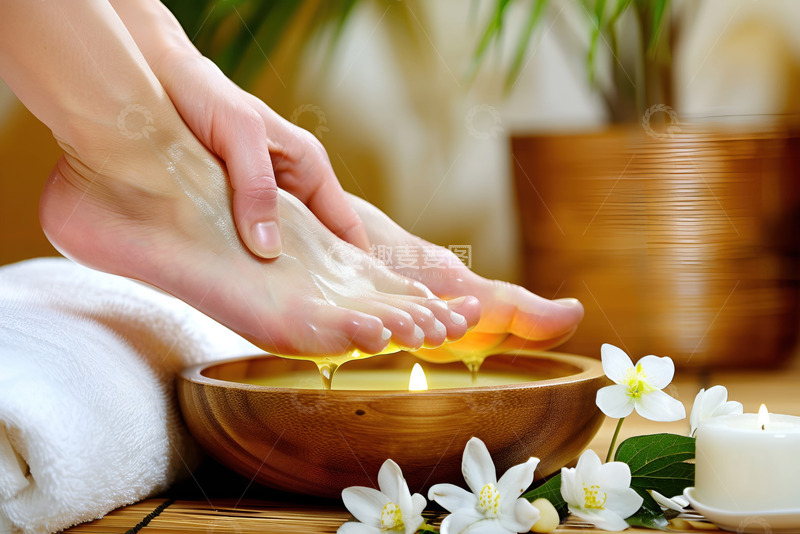 高清大图下载【趣麦麦图】鲜花精油足浴
