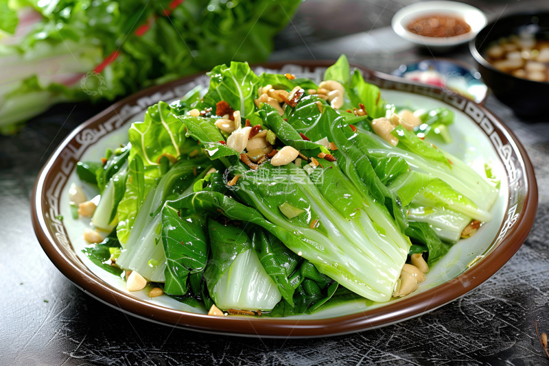 高清大图下载【趣麦麦图】一盘凉拌绿菜