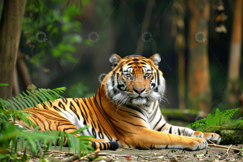 高清大图下载【趣麦麦图】趴着的一只老虎