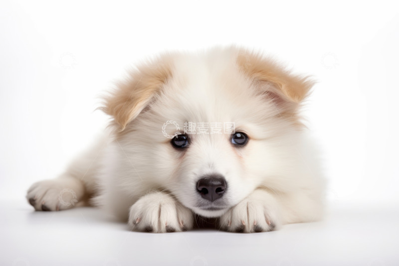 高清大图下载【趣麦麦图】趴着的可爱小狗