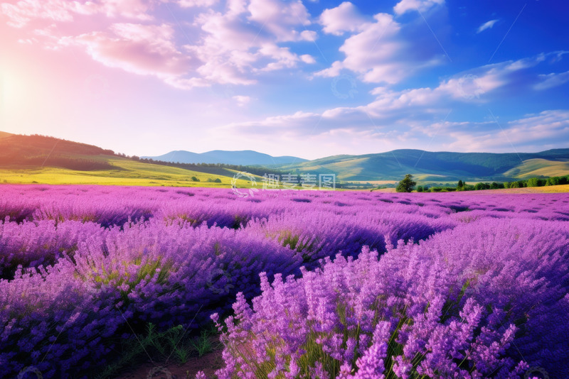 高清大图下载【趣麦麦图】薰衣草花田风景