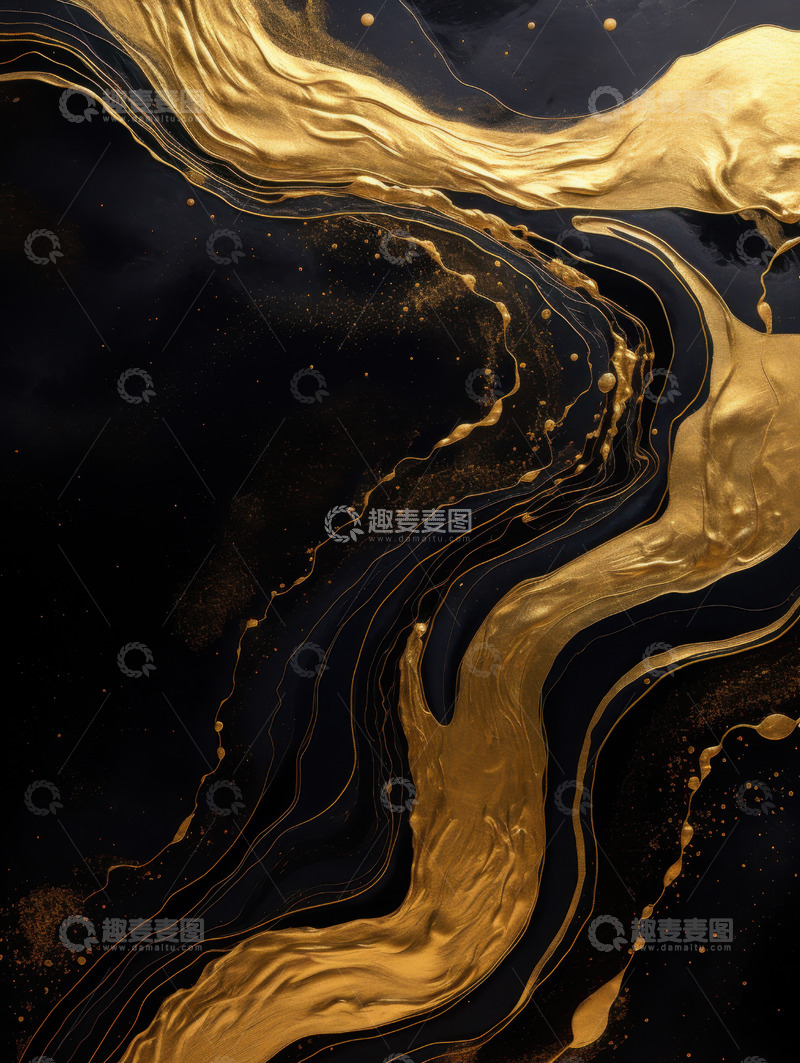 高清大图下载【趣麦麦图】黑色鎏金纹理背景