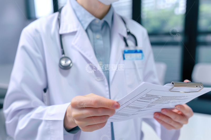 高清大图下载【趣麦麦图】拿着病例报告的医生