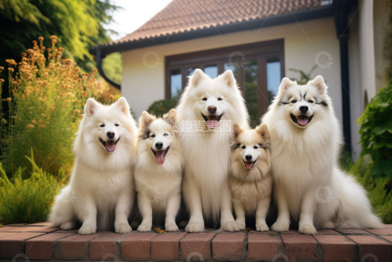 高清大图下载【趣麦麦图】拍照的狗狗家庭