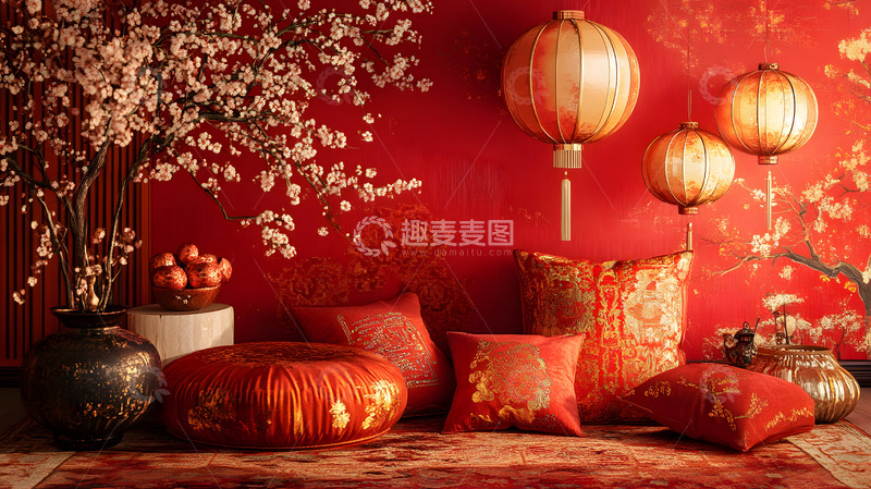 高清大图下载【趣麦麦图】节庆灯笼与春节装饰