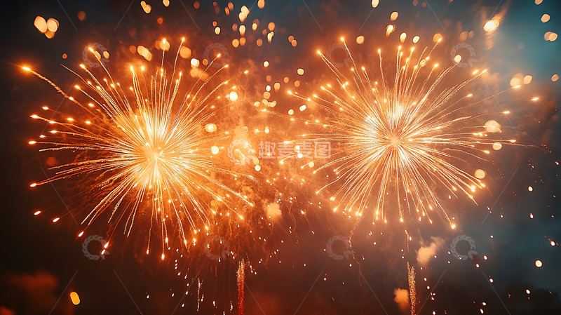高清大图下载【趣麦麦图】绚丽烟花庆祝2025年