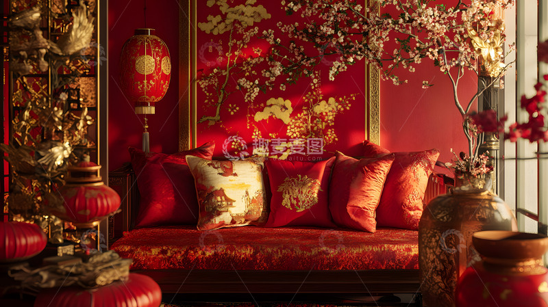 高清大图下载【趣麦麦图】春节温馨家居装饰