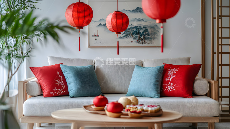 高清大图下载【趣麦麦图】喜庆的春节家居装饰