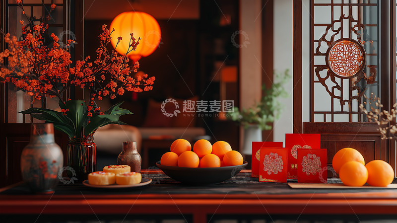 高清大图下载【趣麦麦图】装饰春节室内喜庆