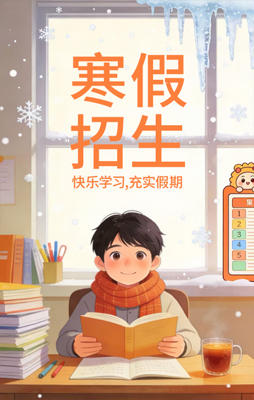 寒假招生学习海报