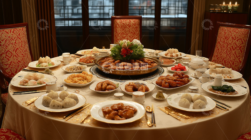 高清大图下载【趣麦麦图】团圆新春年夜饭