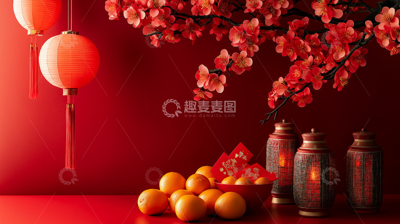 高清大图下载【趣麦麦图】室内装饰喜庆春节