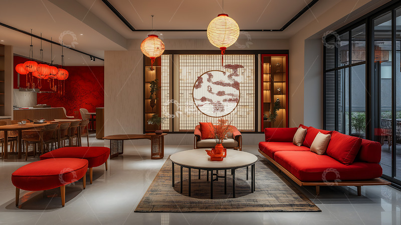 高清大图下载【趣麦麦图】春节室内简约场景