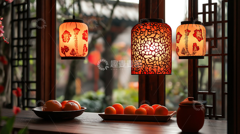 高清大图下载【趣麦麦图】春节室内装饰喜庆