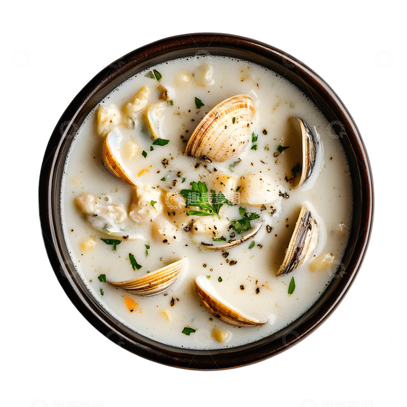 高清大图下载【趣麦麦图】美味的海鲜蛤蜊汤