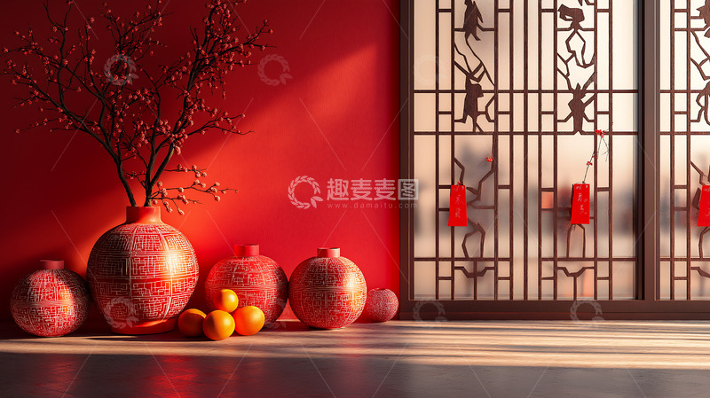 高清大图下载【趣麦麦图】春节装饰室内喜庆