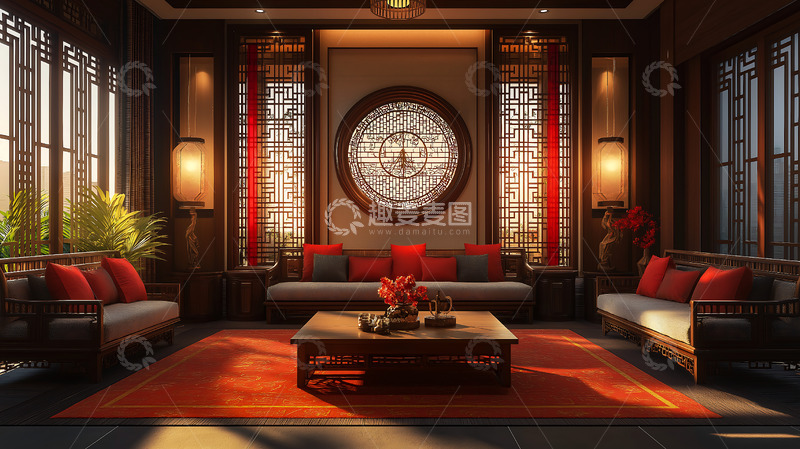 高清大图下载【趣麦麦图】室内春节场景中式