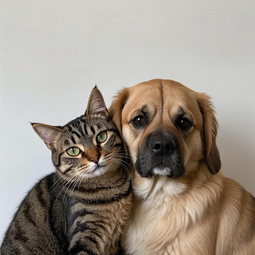 动物猫狗宠物合照