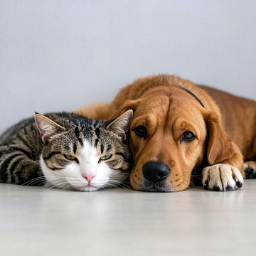 萌宠猫狗合照好朋友